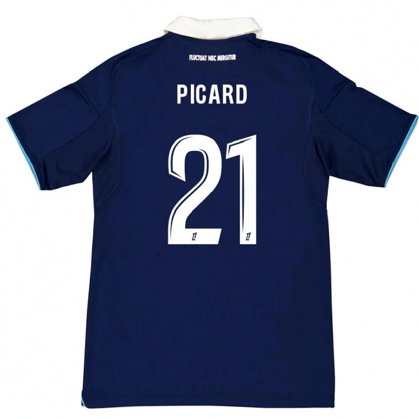 Danxen Niño Camiseta Océane Picard #21 Azul Oscuro Blanco 1ª Equipación 2025/26 La Camisa