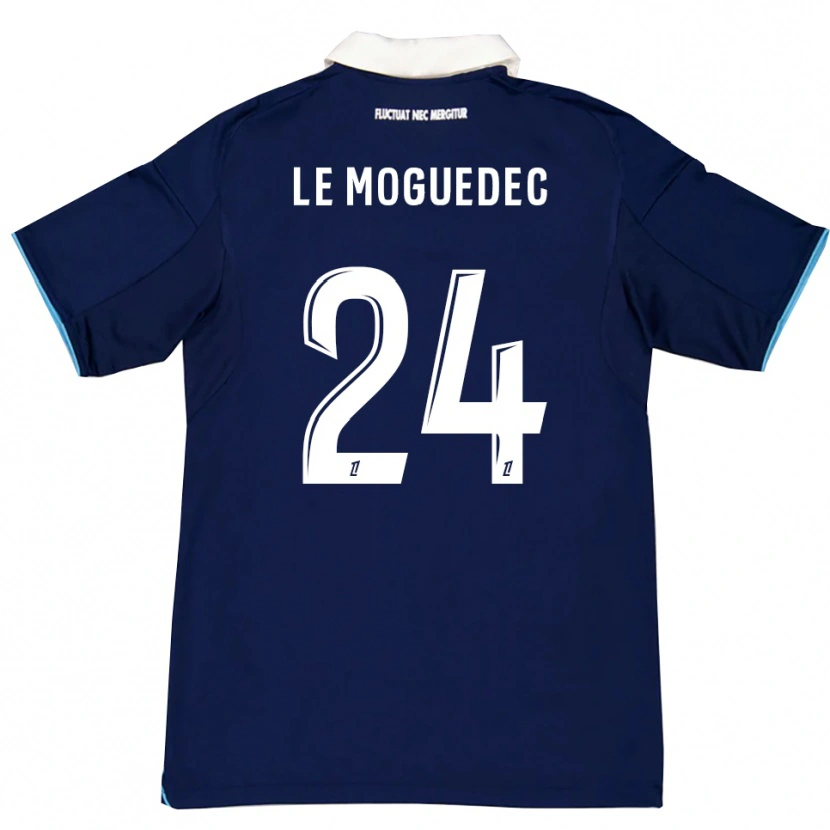 Danxen Niño Camiseta Anaële Le Moguedec #24 Azul Oscuro Blanco 1ª Equipación 2025/26 La Camisa