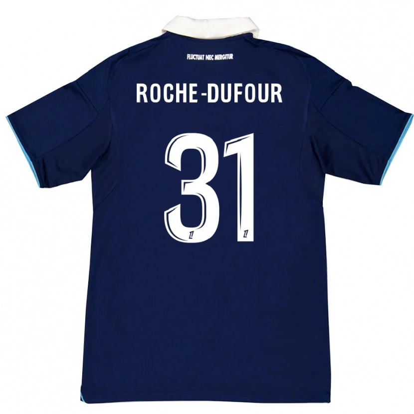 Danxen Niño Camiseta Kenza Roche Dufour #31 Azul Oscuro Blanco 1ª Equipación 2025/26 La Camisa