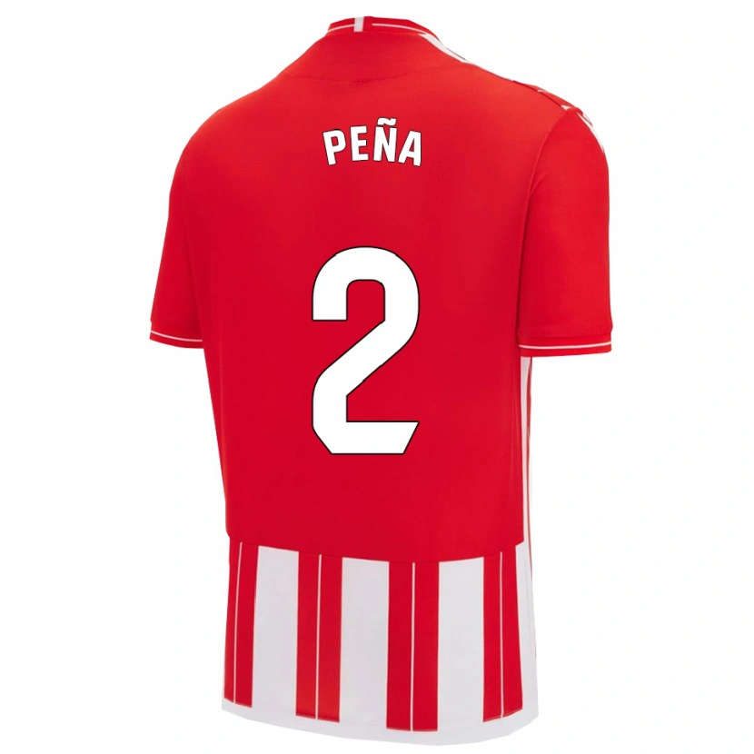 Danxen Niño Camiseta Miguel Peña #2 Rojo Blanco 1ª Equipación 2025/26 La Camisa