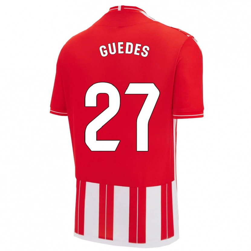 Danxen Niño Camiseta Gui Guedes #27 Rojo Blanco 1ª Equipación 2025/26 La Camisa