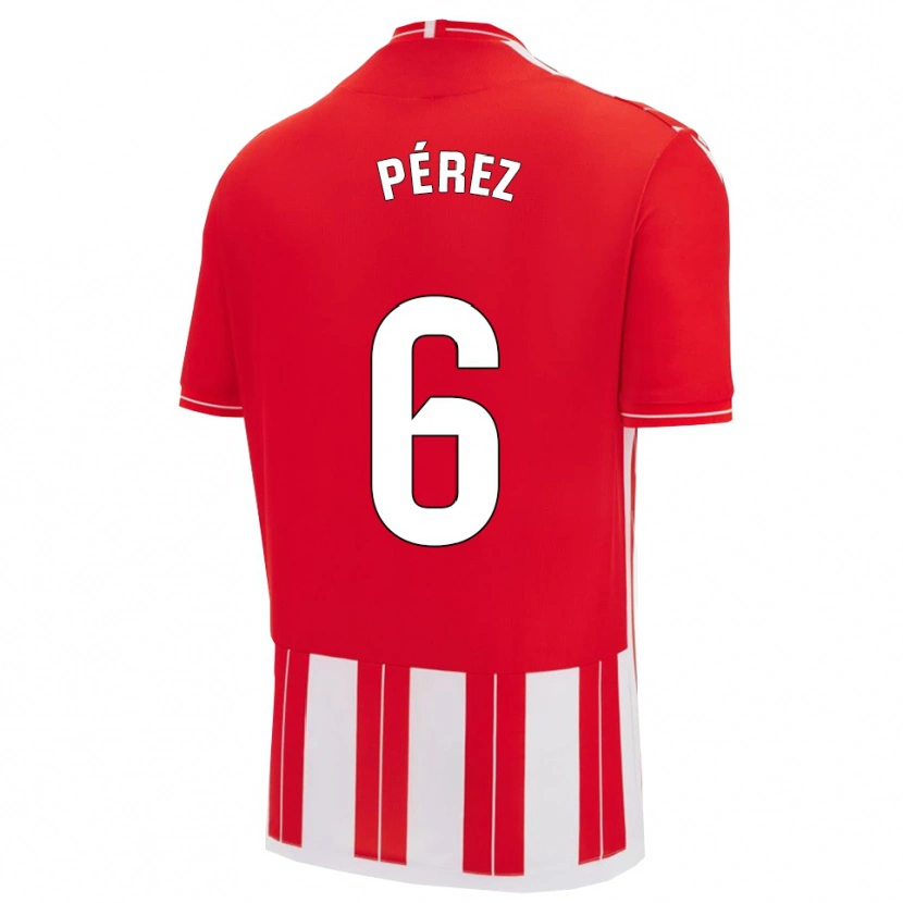 Danxen Niño Camiseta René Pérez #6 Rojo Blanco 1ª Equipación 2025/26 La Camisa