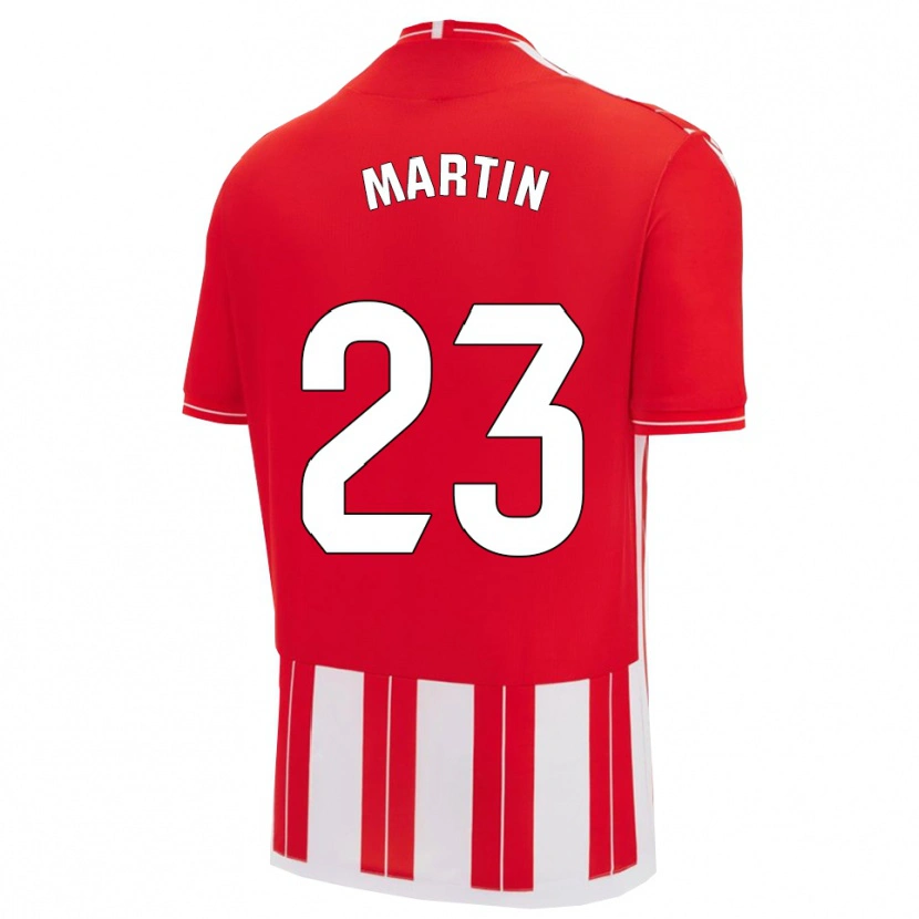 Danxen Niño Camiseta Hugo Martín #23 Rojo Blanco 1ª Equipación 2025/26 La Camisa