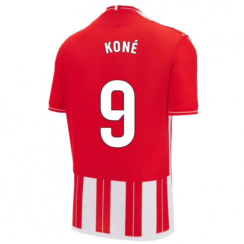 Danxen Niño Camiseta Ibrahima Koné #9 Rojo Blanco 1ª Equipación 2025/26 La Camisa