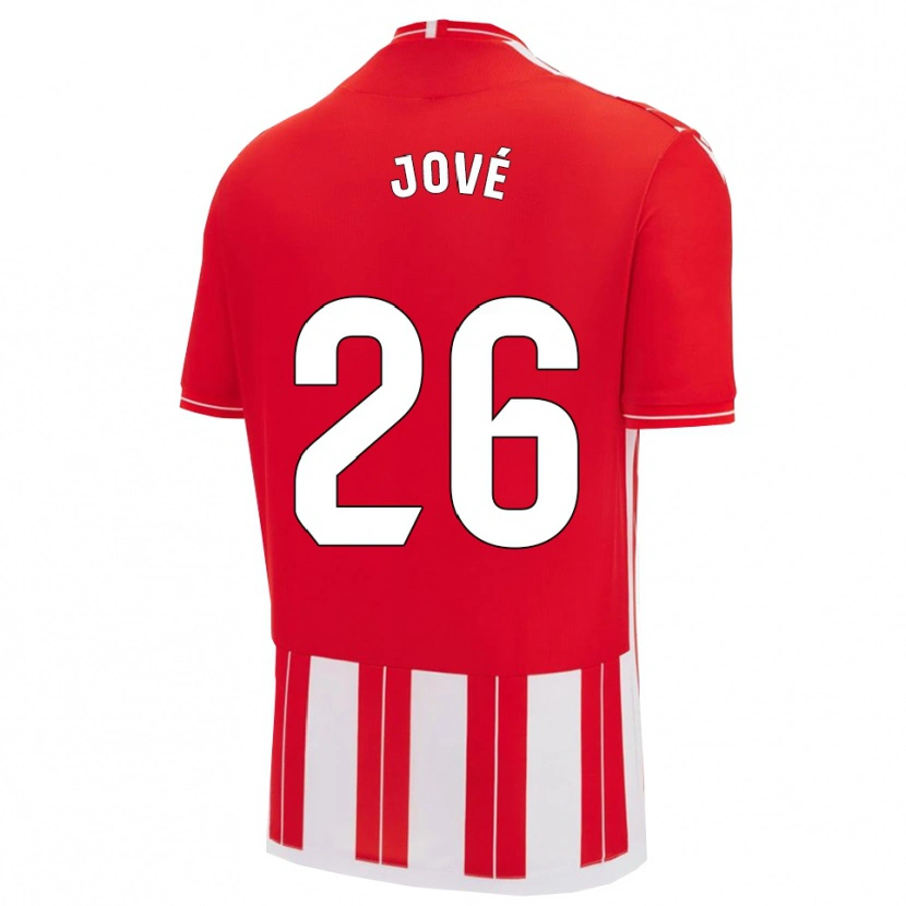 Danxen Niño Camiseta Ian Jové #26 Rojo Blanco 1ª Equipación 2025/26 La Camisa