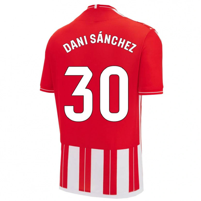 Danxen Niño Camiseta Dani Sánchez #30 Rojo Blanco 1ª Equipación 2025/26 La Camisa
