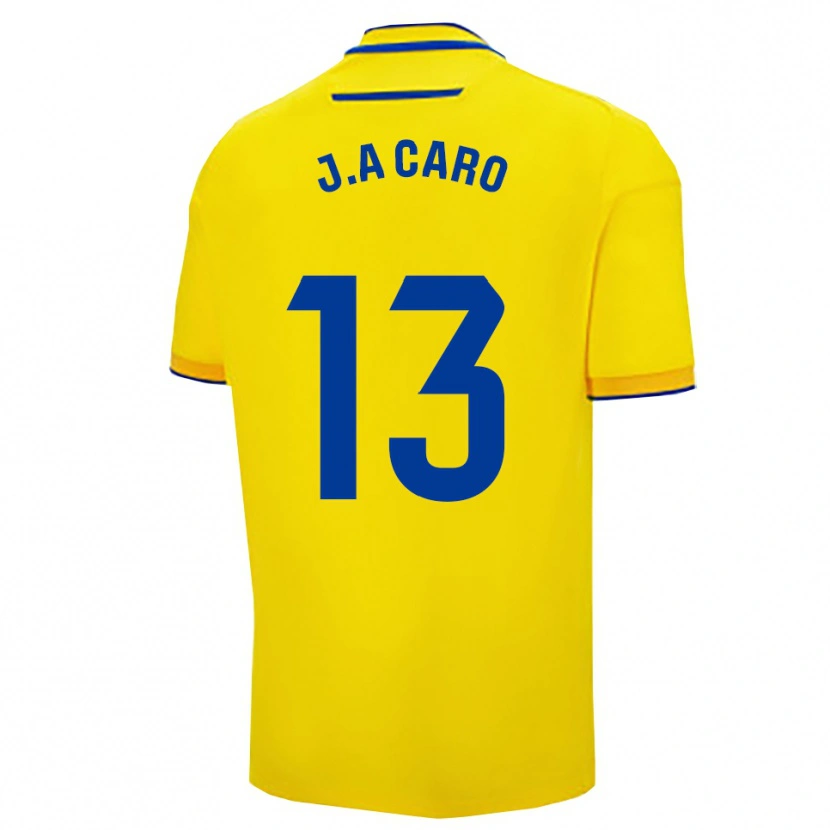 Danxen Niño Camiseta José Antonio Caro #13 Amarillo Marino 1ª Equipación 2025/26 La Camisa