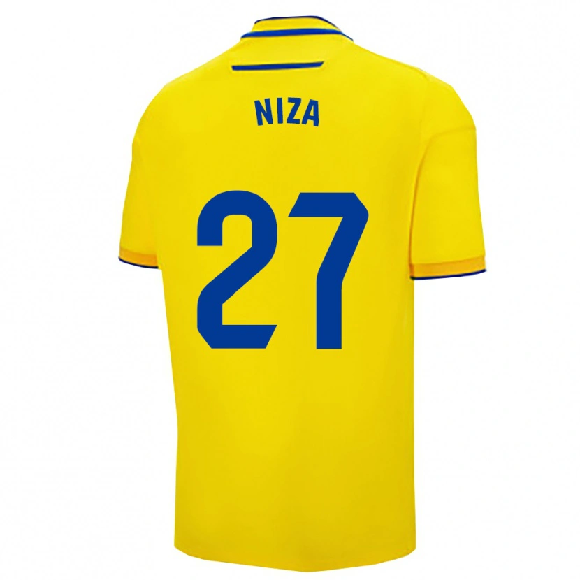 Danxen Niño Camiseta Sergio Niza #27 Amarillo Marino 1ª Equipación 2025/26 La Camisa