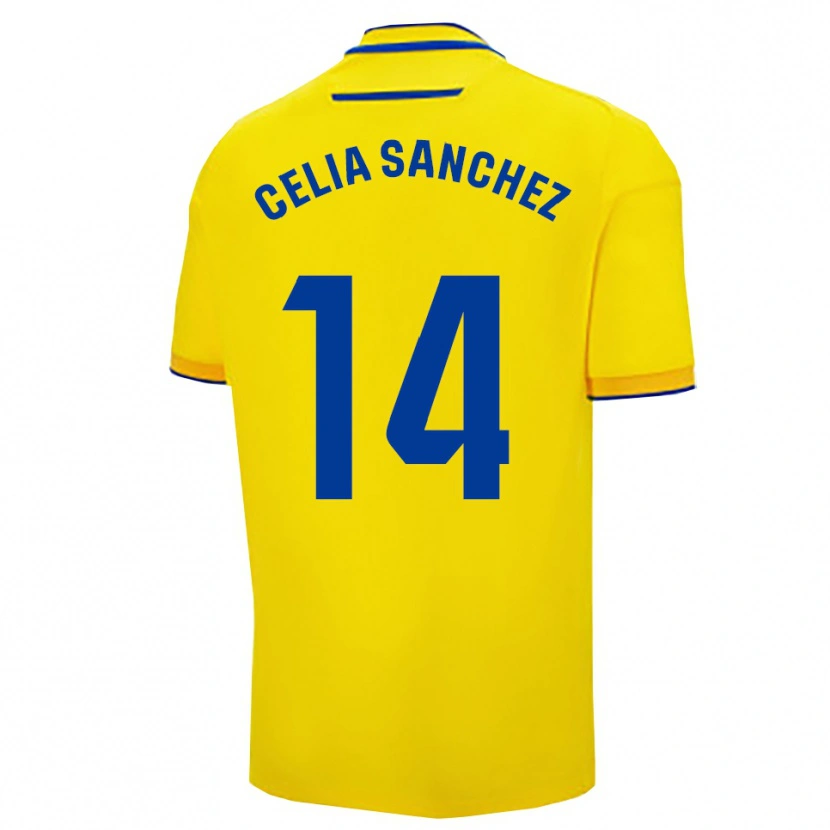 Danxen Niño Camiseta Celia Sánchez García #14 Amarillo Marino 1ª Equipación 2025/26 La Camisa