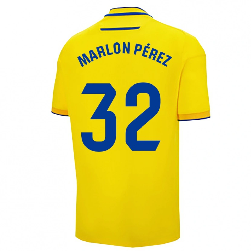 Danxen Niño Camiseta Marlon Pérez #32 Amarillo Marino 1ª Equipación 2025/26 La Camisa