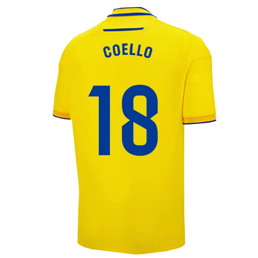 Danxen Niño Camiseta María Del Carmen Coello Vidal #18 Amarillo Marino 1ª Equipación 2025/26 La Camisa