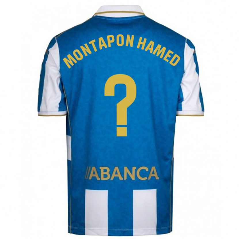 Danxen Niño Camiseta Fadil Montapon Hamed #0 Blanco Azul 1ª Equipación 2025/26 La Camisa