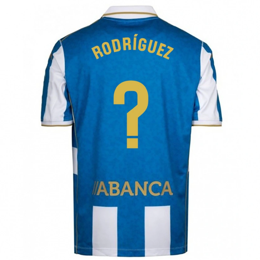 Danxen Niño Camiseta Carlos Rodríguez #0 Blanco Azul 1ª Equipación 2025/26 La Camisa