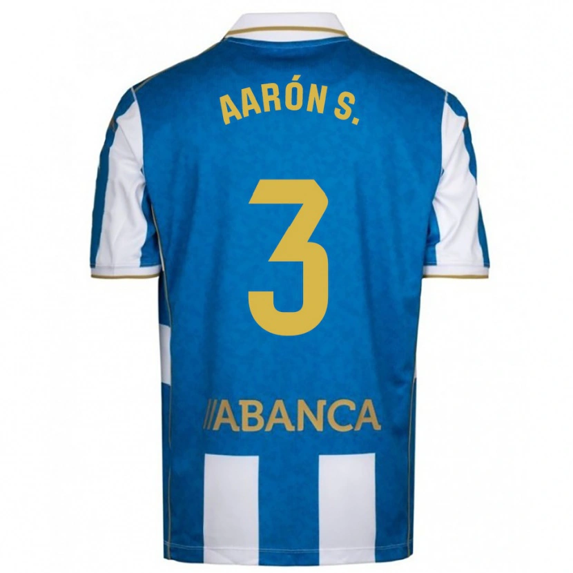 Danxen Niño Camiseta Aarón Sánchez #3 Blanco Azul 1ª Equipación 2025/26 La Camisa