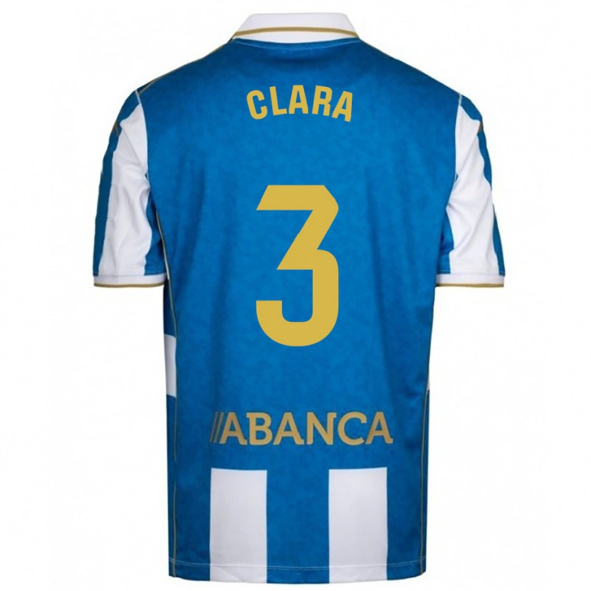 Danxen Niño Camiseta Clara Rodríguez #3 Blanco Azul 1ª Equipación 2025/26 La Camisa