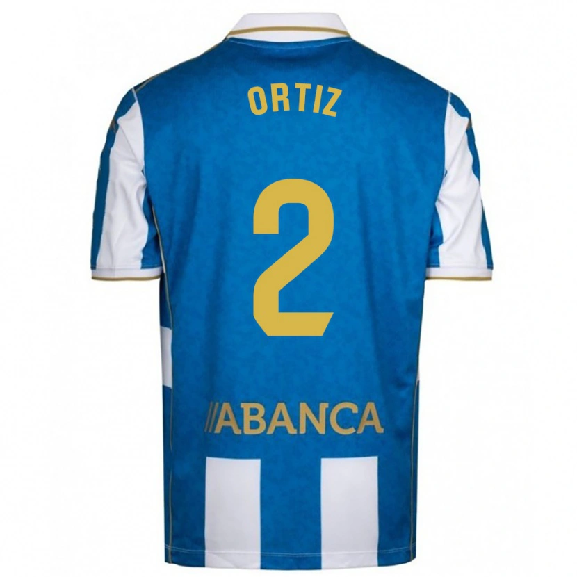 Danxen Niño Camiseta Samara Ortiz #2 Blanco Azul 1ª Equipación 2025/26 La Camisa