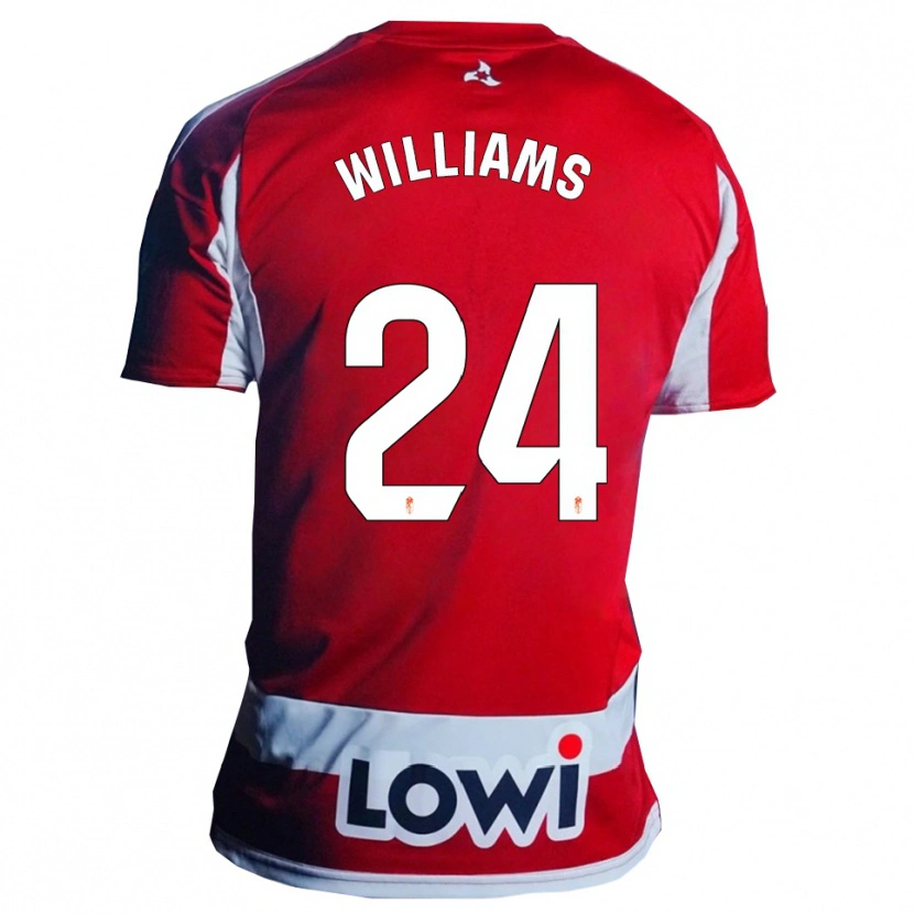 Danxen Niño Camiseta Loïc Williams #24 Rojo Blanco 1ª Equipación 2025/26 La Camisa