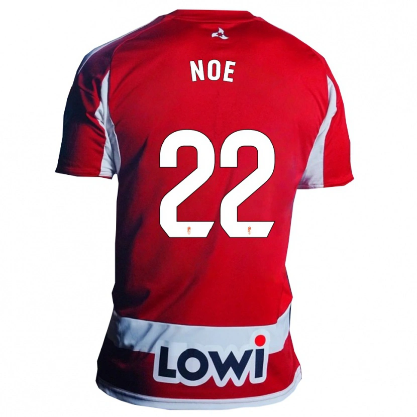 Danxen Niño Camiseta Noe #22 Rojo Blanco 1ª Equipación 2025/26 La Camisa