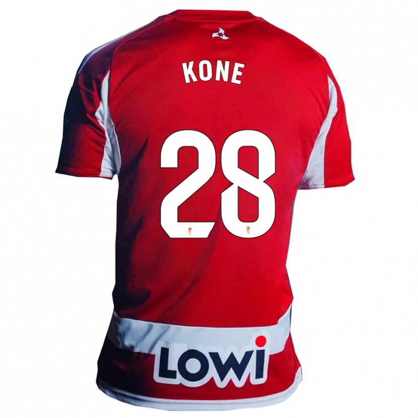 Danxen Niño Camiseta Abdoulaye Kone #28 Rojo Blanco 1ª Equipación 2025/26 La Camisa