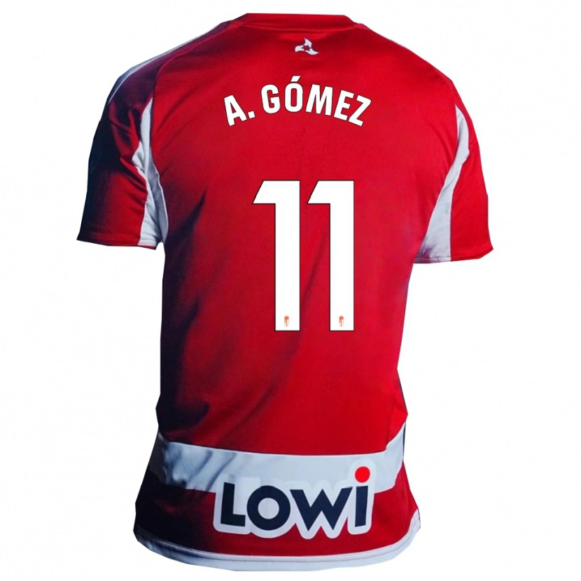 Danxen Niño Camiseta Andrea Gómez Oliver #11 Rojo Blanco 1ª Equipación 2025/26 La Camisa