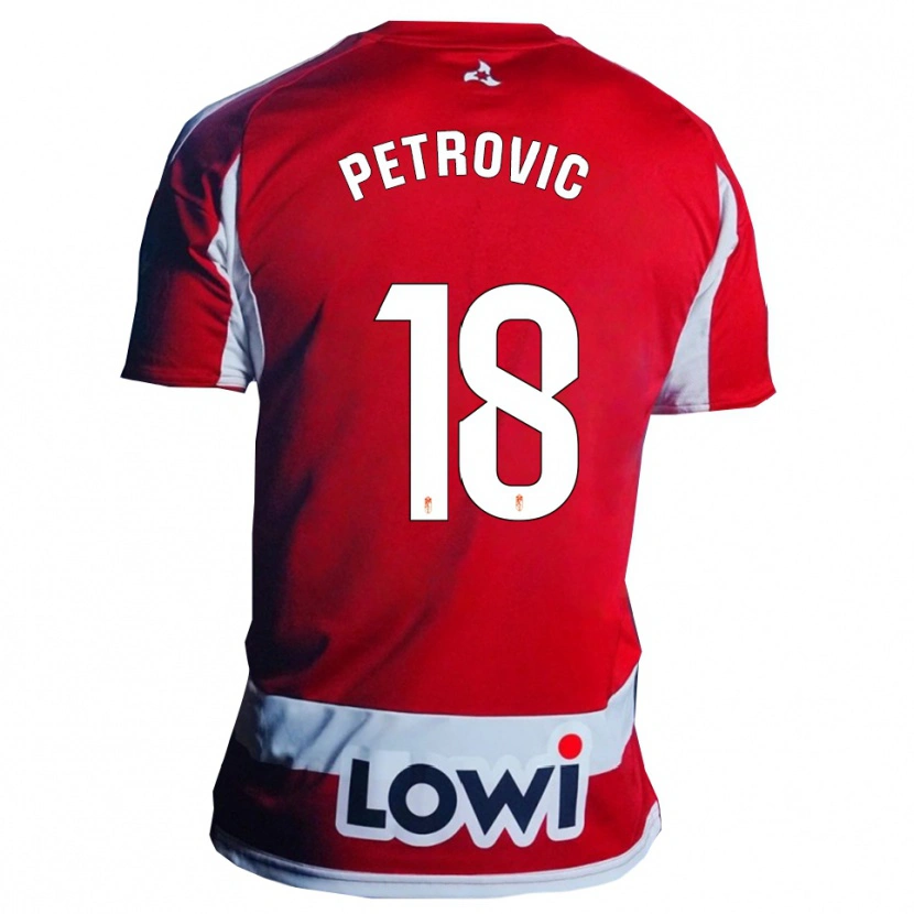 Danxen Niño Camiseta Njegos Petrovic #18 Rojo Blanco 1ª Equipación 2025/26 La Camisa