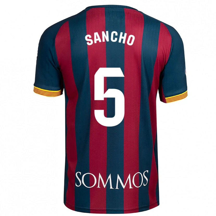 Danxen Niño Camiseta Esther Sancho #5 Azul Marino Rojo 1ª Equipación 2025/26 La Camisa