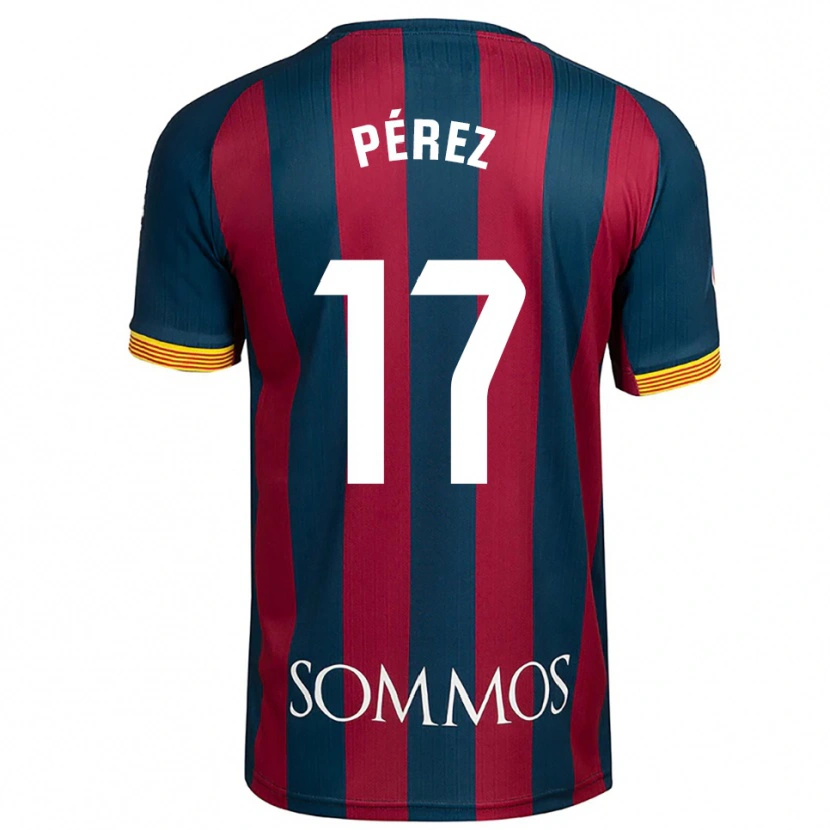 Danxen Niño Camiseta Ángel Pérez #17 Azul Marino Rojo 1ª Equipación 2025/26 La Camisa