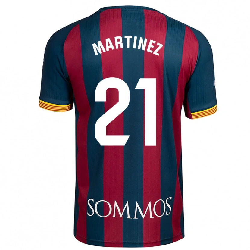 Danxen Niño Camiseta Alejandra Martínez #21 Azul Marino Rojo 1ª Equipación 2025/26 La Camisa