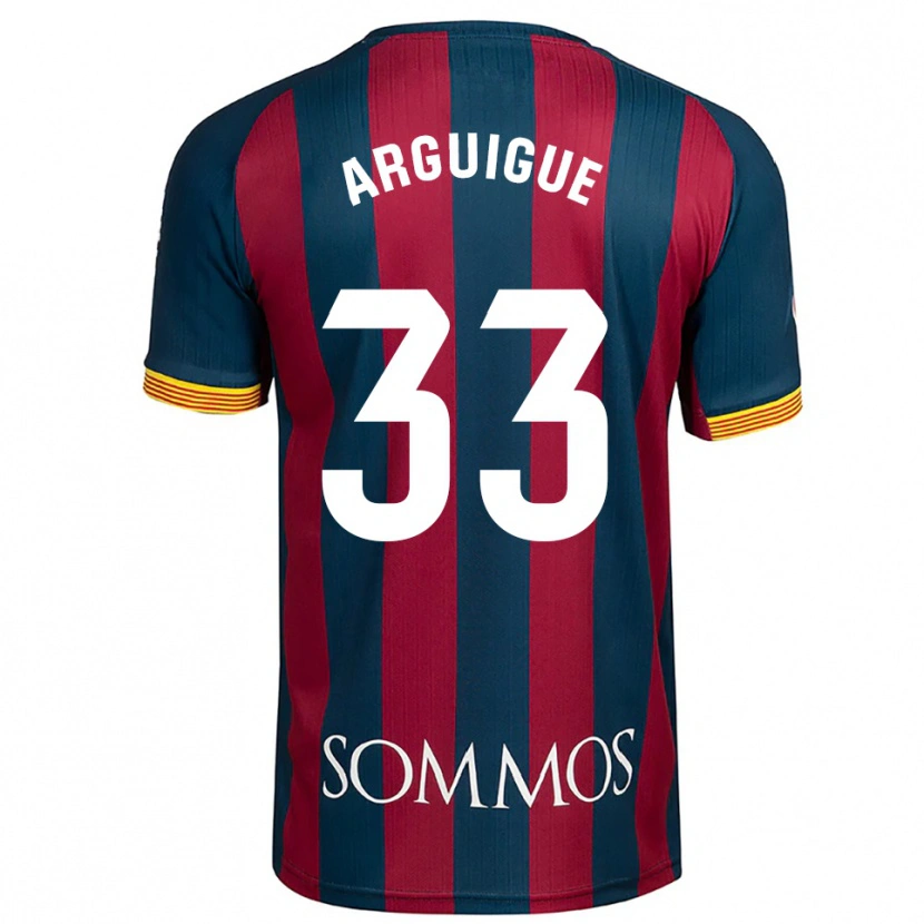 Danxen Niño Camiseta Ayman Arguigue #33 Azul Marino Rojo 1ª Equipación 2025/26 La Camisa