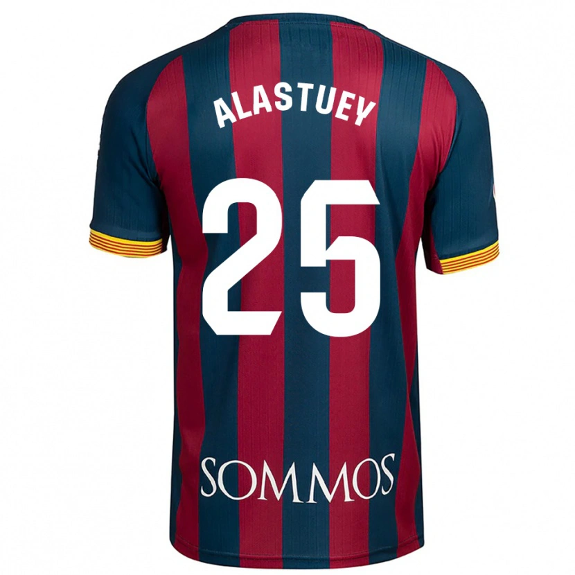 Danxen Niño Camiseta Martina Alastuey #25 Azul Marino Rojo 1ª Equipación 2025/26 La Camisa