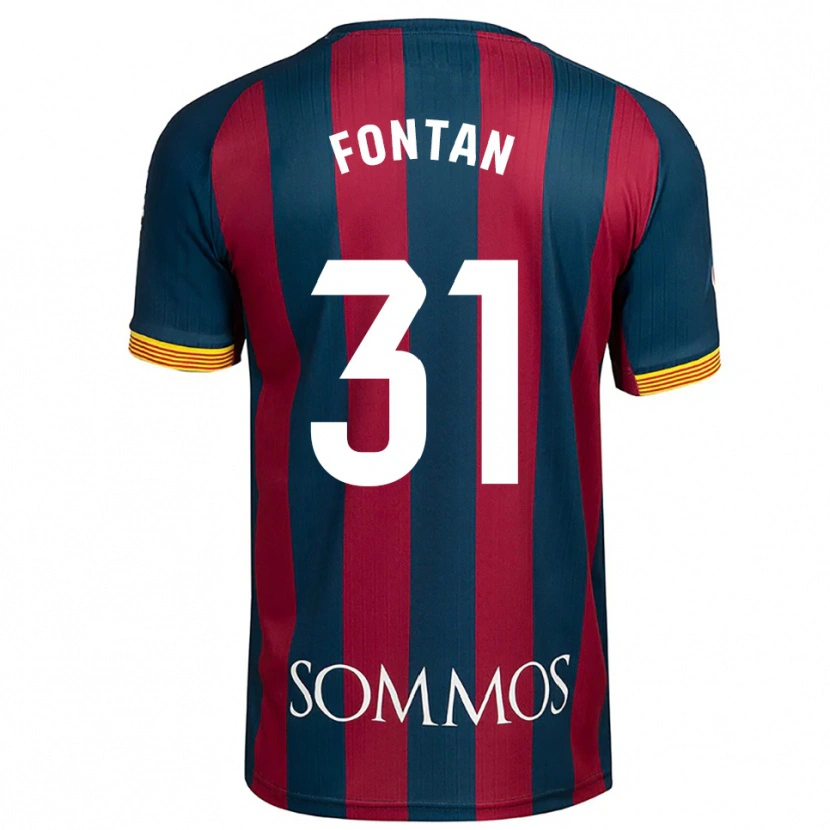 Danxen Niño Camiseta Nico Fontán #31 Azul Marino Rojo 1ª Equipación 2025/26 La Camisa