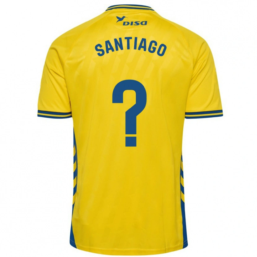 Danxen Niño Camiseta Eduardo Santiago #0 Amarillo Azul 1ª Equipación 2025/26 La Camisa