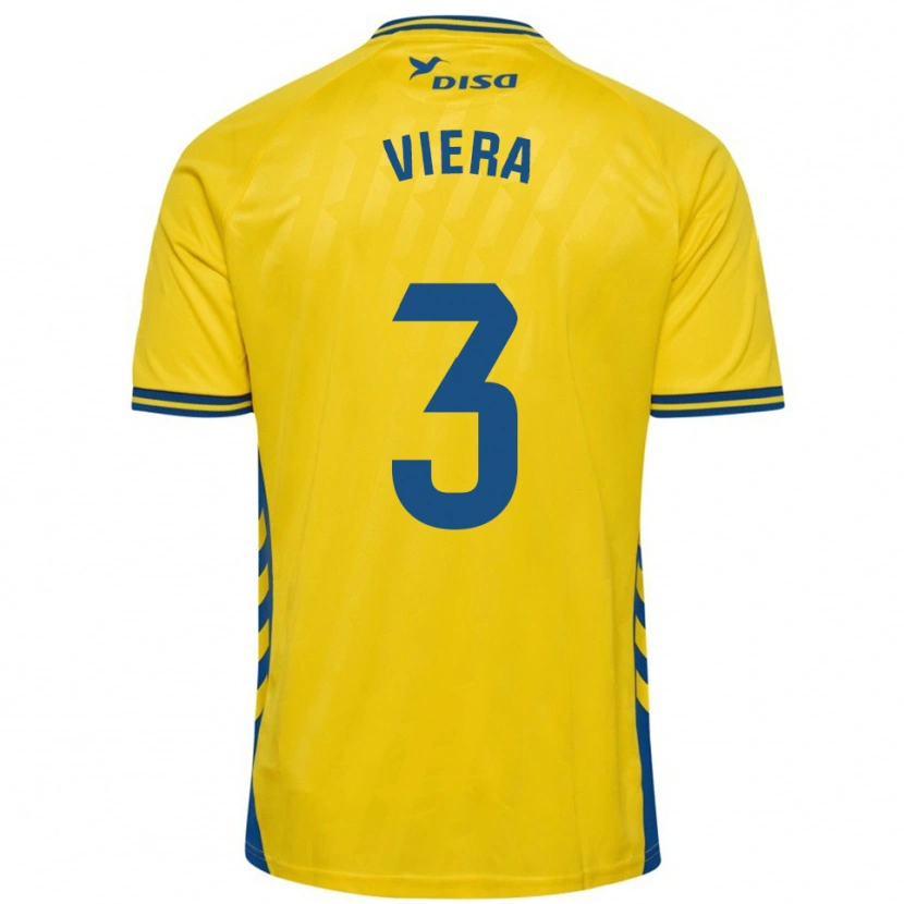 Danxen Niño Camiseta Óliver Viera #3 Amarillo Azul 1ª Equipación 2025/26 La Camisa