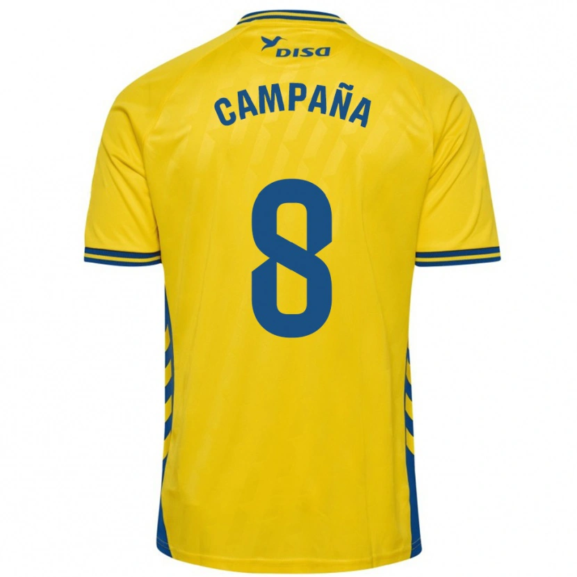 Danxen Niño Camiseta José Campaña #8 Amarillo Azul 1ª Equipación 2025/26 La Camisa