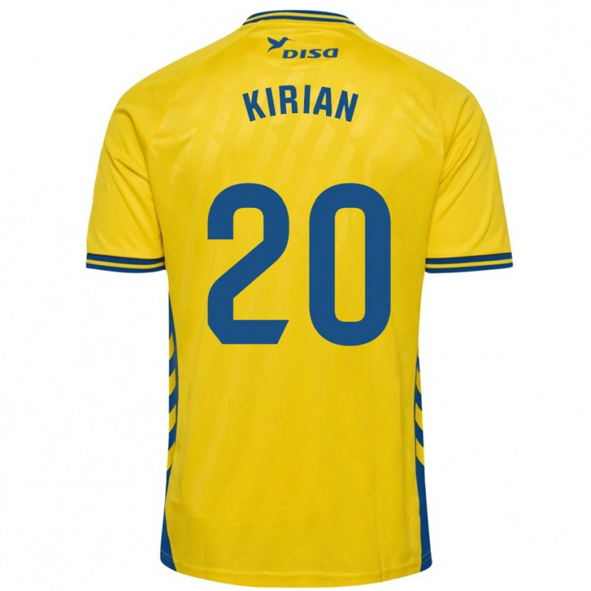 Danxen Niño Camiseta Kirian Rodríguez #20 Amarillo Azul 1ª Equipación 2025/26 La Camisa