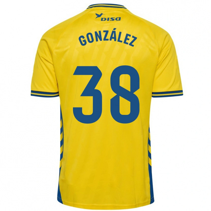 Danxen Niño Camiseta Josito González #38 Amarillo Azul 1ª Equipación 2025/26 La Camisa