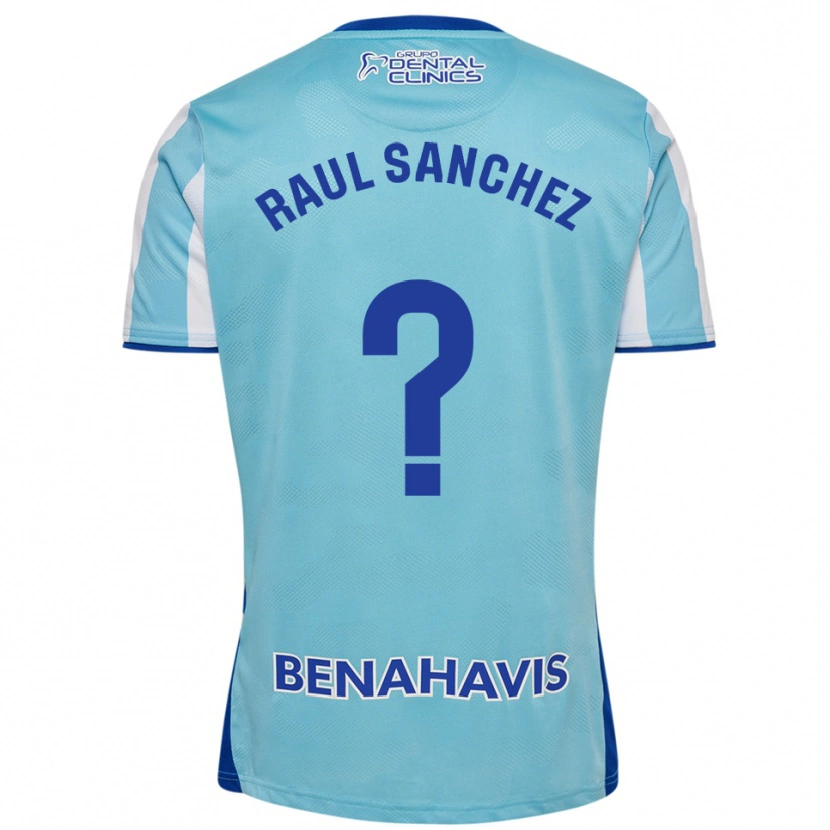 Danxen Niño Camiseta Raul Sánchez #0 Celeste Blanco 1ª Equipación 2025/26 La Camisa