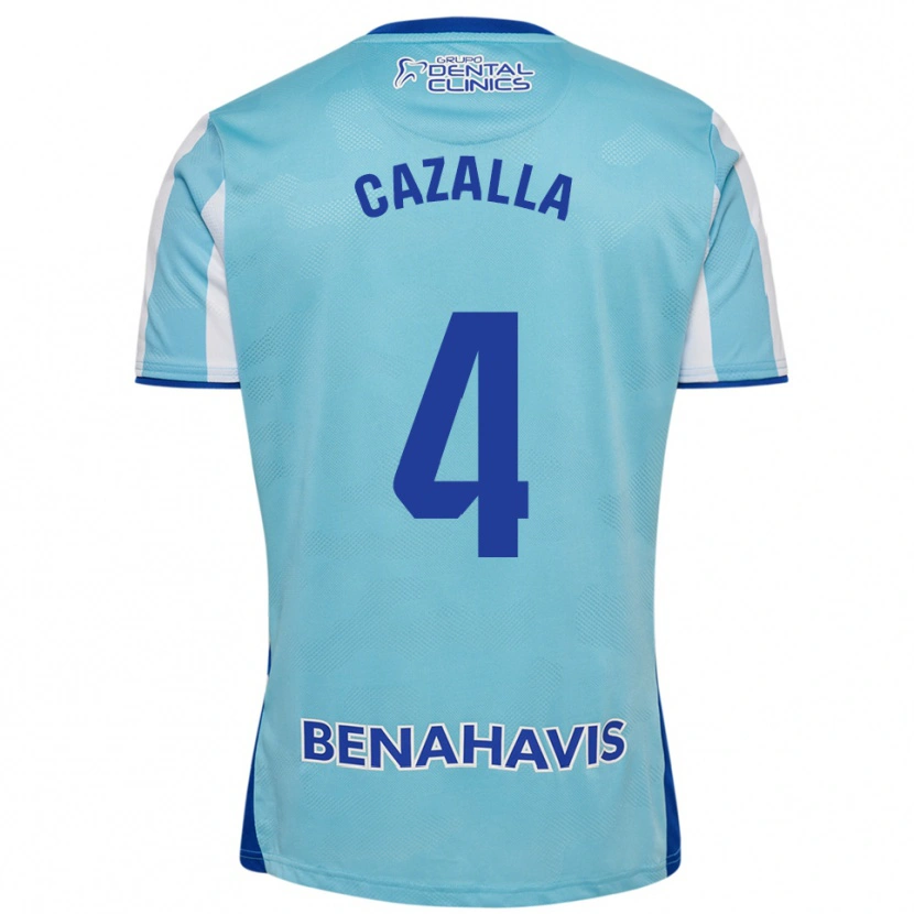 Danxen Niño Camiseta Marta Cazalla #4 Celeste Blanco 1ª Equipación 2025/26 La Camisa