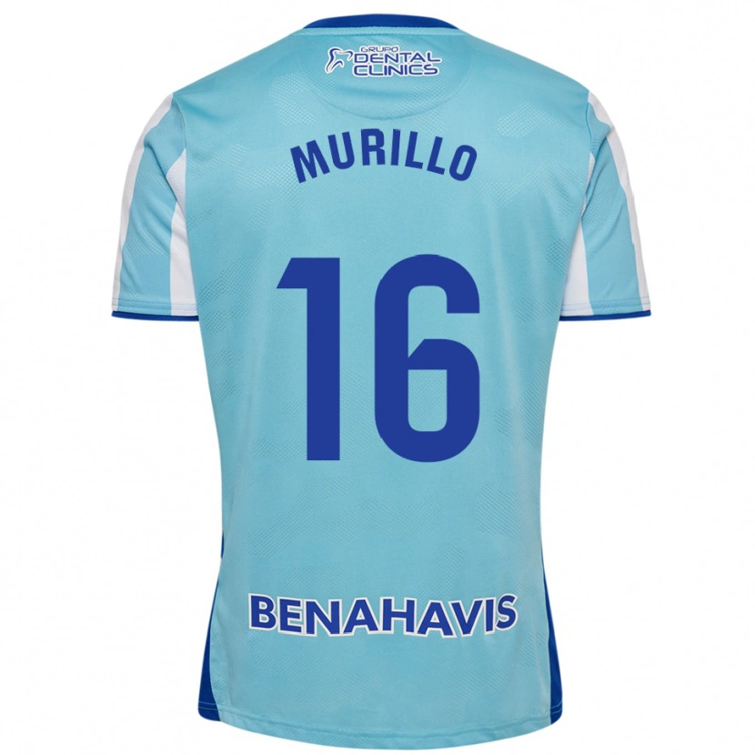 Danxen Niño Camiseta Diego Murillo #16 Celeste Blanco 1ª Equipación 2025/26 La Camisa