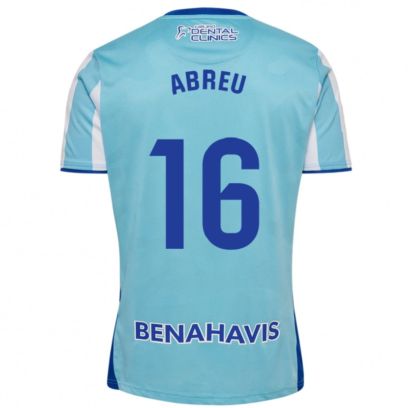 Danxen Niño Camiseta Marco Abreu #16 Celeste Blanco 1ª Equipación 2025/26 La Camisa