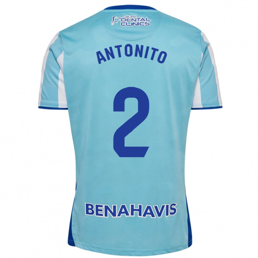 Danxen Niño Camiseta Antoñito #2 Celeste Blanco 1ª Equipación 2025/26 La Camisa