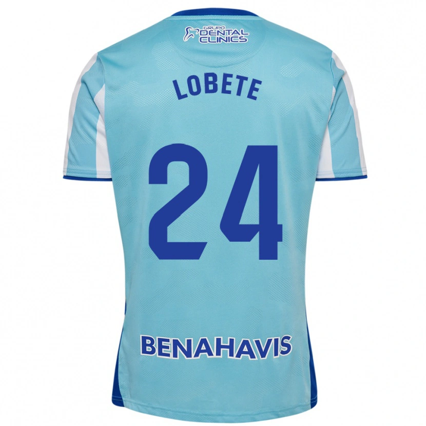 Danxen Niño Camiseta Julen Lobete #24 Celeste Blanco 1ª Equipación 2025/26 La Camisa