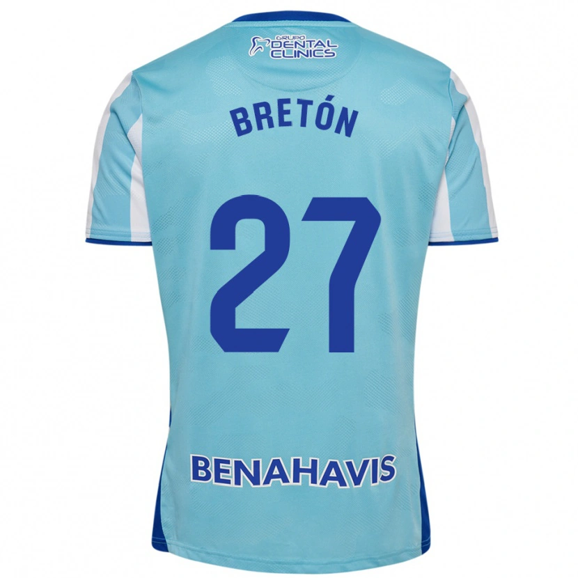 Danxen Niño Camiseta Lucas Bretón #27 Celeste Blanco 1ª Equipación 2025/26 La Camisa