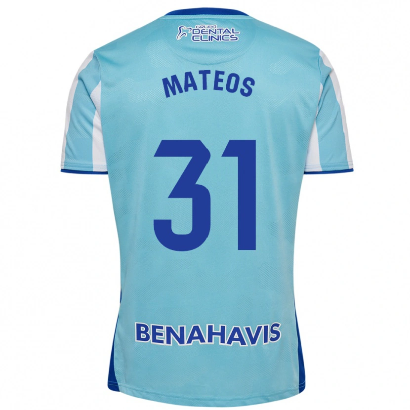 Danxen Niño Camiseta Álex Mateos #31 Celeste Blanco 1ª Equipación 2025/26 La Camisa