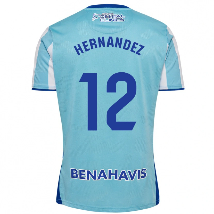 Danxen Niño Camiseta Juanma Hernández #12 Celeste Blanco 1ª Equipación 2025/26 La Camisa