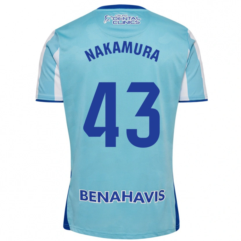 Danxen Niño Camiseta Mare Nakamura #43 Celeste Blanco 1ª Equipación 2025/26 La Camisa