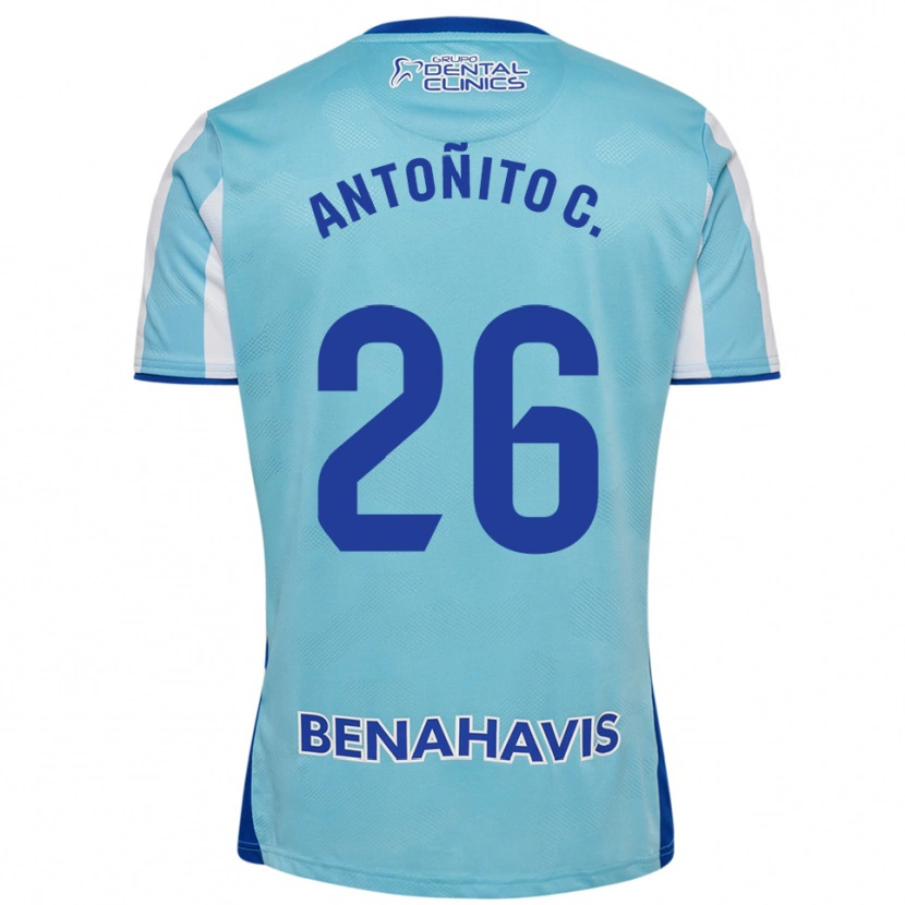 Danxen Niño Camiseta Antonio Cordero #26 Celeste Blanco 1ª Equipación 2025/26 La Camisa