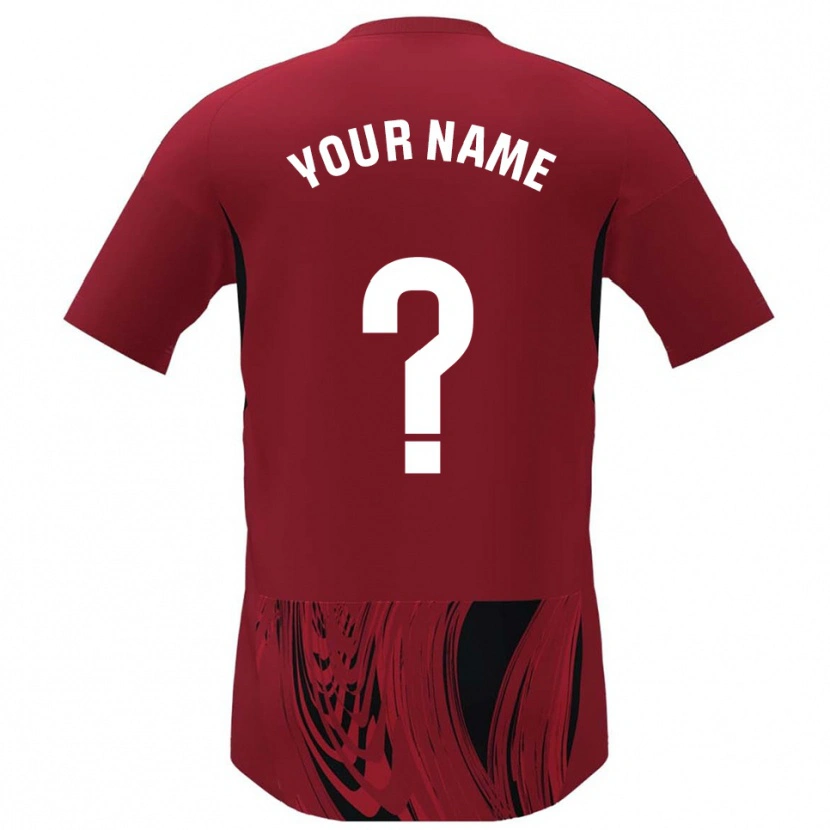 Danxen Niño Camiseta Su Nombre #0 Rojo Negro 1ª Equipación 2025/26 La Camisa