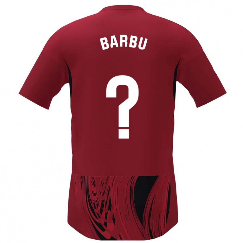 Danxen Niño Camiseta Álex Barbu #0 Rojo Negro 1ª Equipación 2025/26 La Camisa