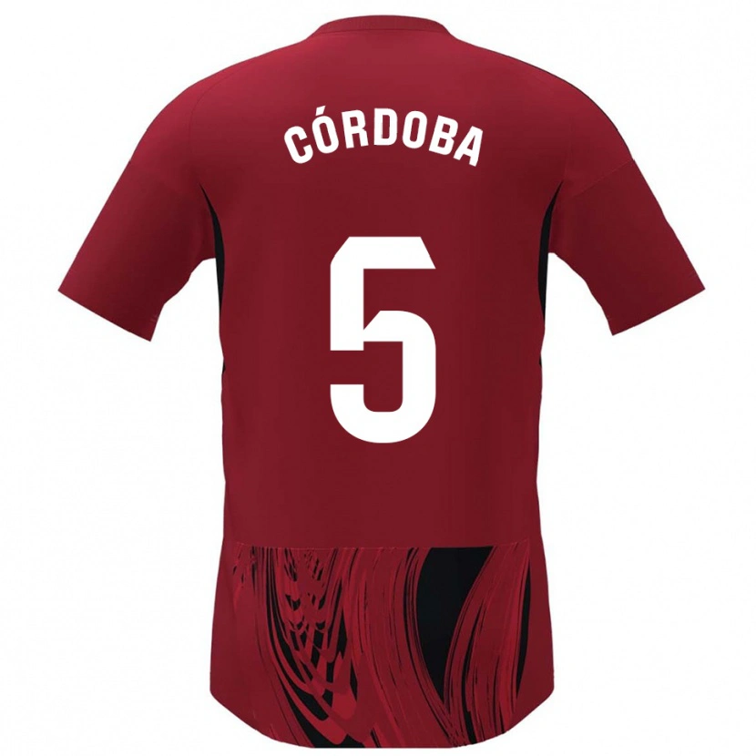Danxen Niño Camiseta Iker Córdoba #5 Rojo Negro 1ª Equipación 2025/26 La Camisa